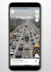 Traffic congestion displayed on Google Maps