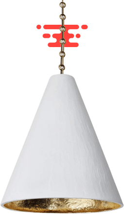 gilded plaster cone hanging light