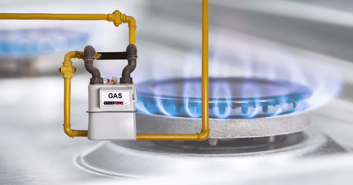 lpg gas price with meter and fire