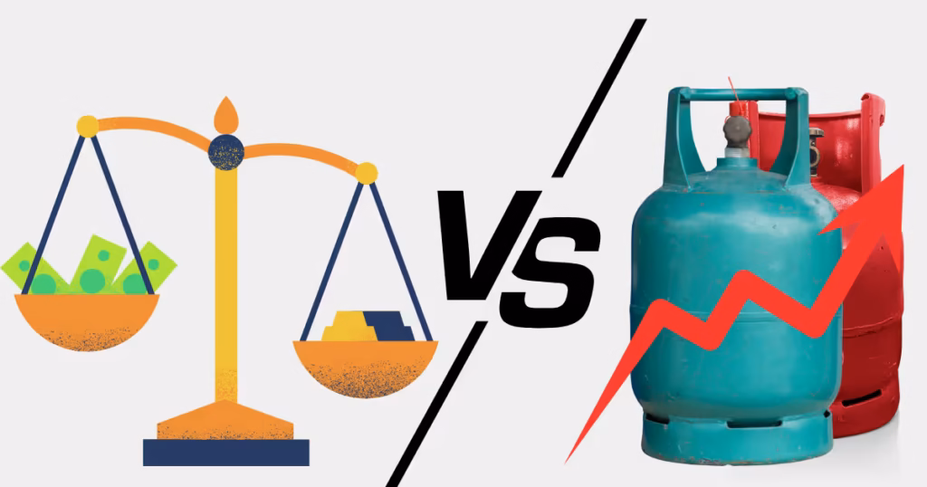 LPG Gas Price Today in Pakistan – Check free update 2026 10 LPG Gas Price (Official vs Market Reality ) heading with image of gas cylinders